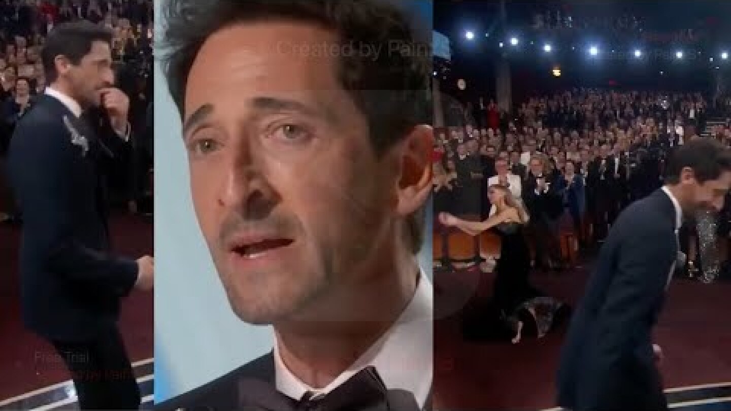 Adrien Brody Tosses Gum Before Accepting 'Brutalist' Oscar