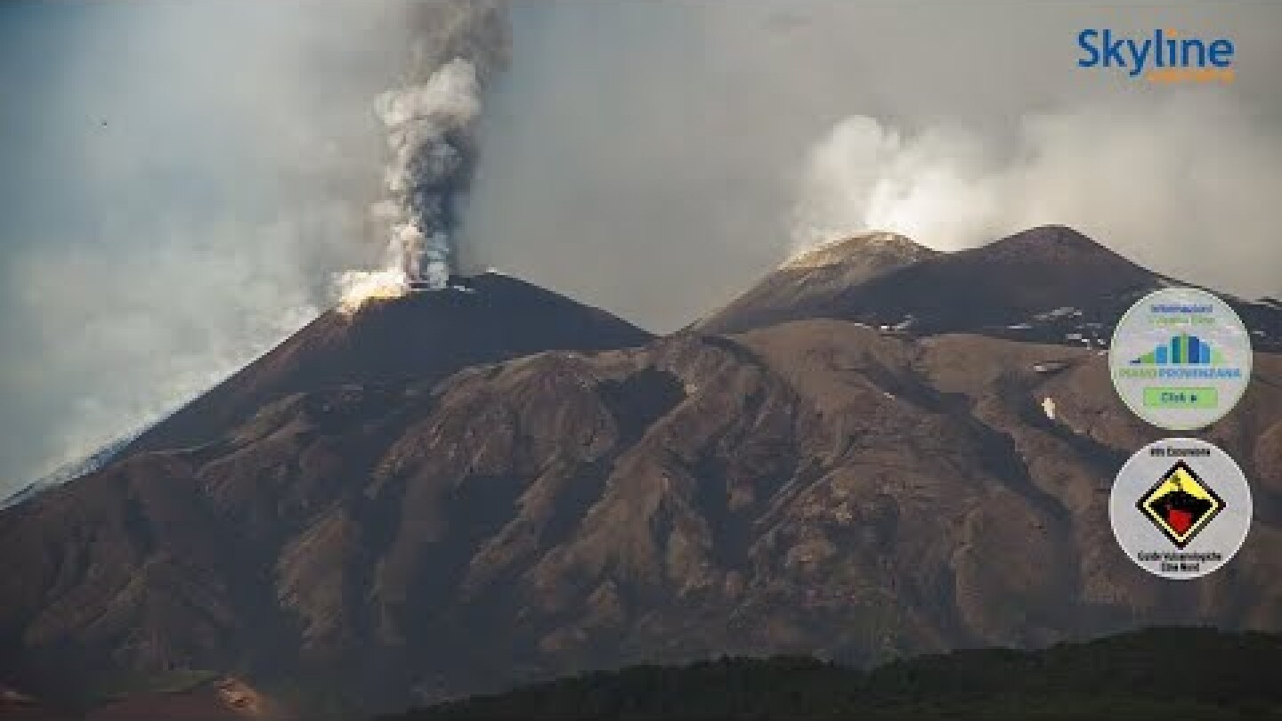 🌋 Volcano Etna Eruption Live | SkylineWebcams