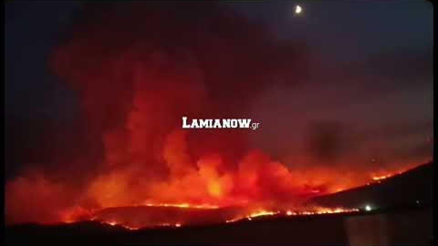 Lamianow.gr : Φωτιά στην Ε.Ο Αθηνών - Λαμίας στο ύψος της ΘΗΒΑΣ