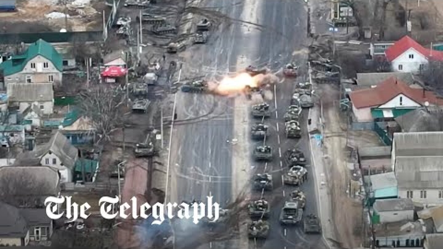 Ukraine destroy Russian tank column in Brovary near Kyiv | Russia-Ukraine war
