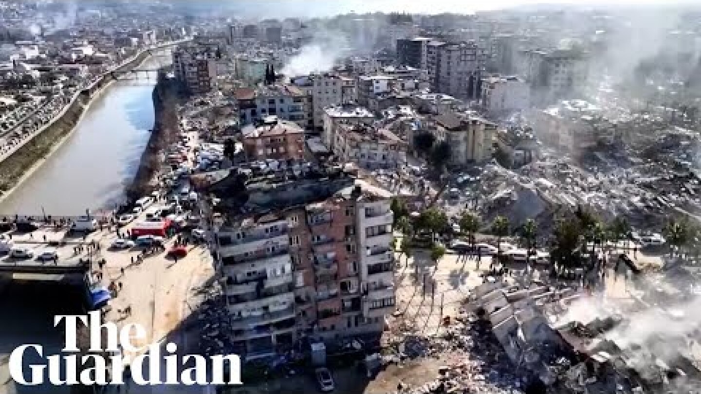 Aerial footage shows earthquake aftermath in hard-hit Turkish region of Hatay