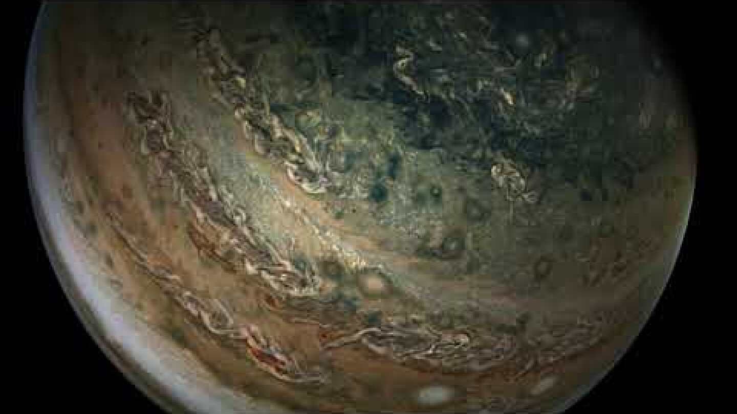 Fly-Around of Jupiter by NASA's Juno Spacecraft