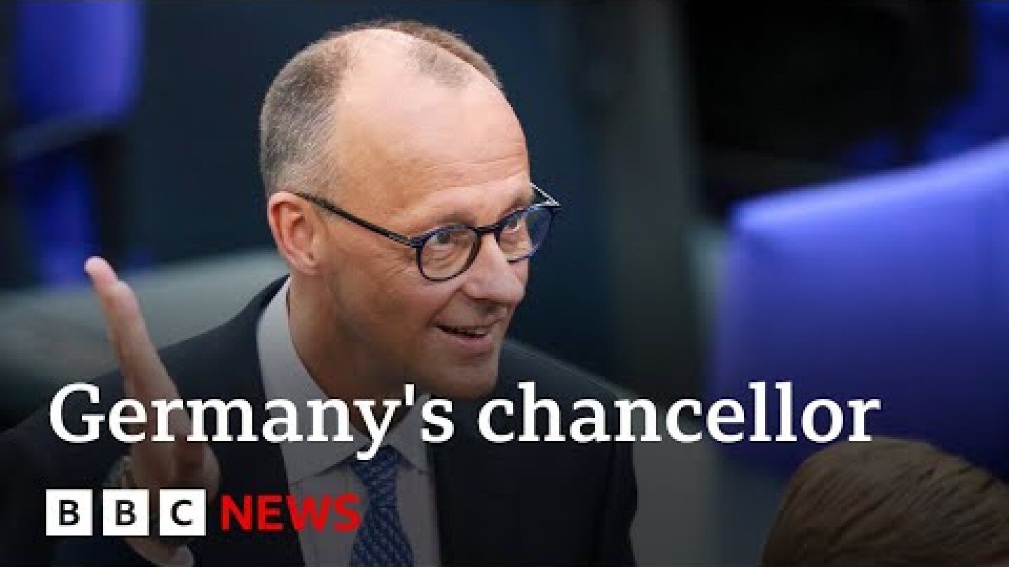 Germany's Friedrich Merz wins vote for chancellor after surviving historic defeat | BBC News