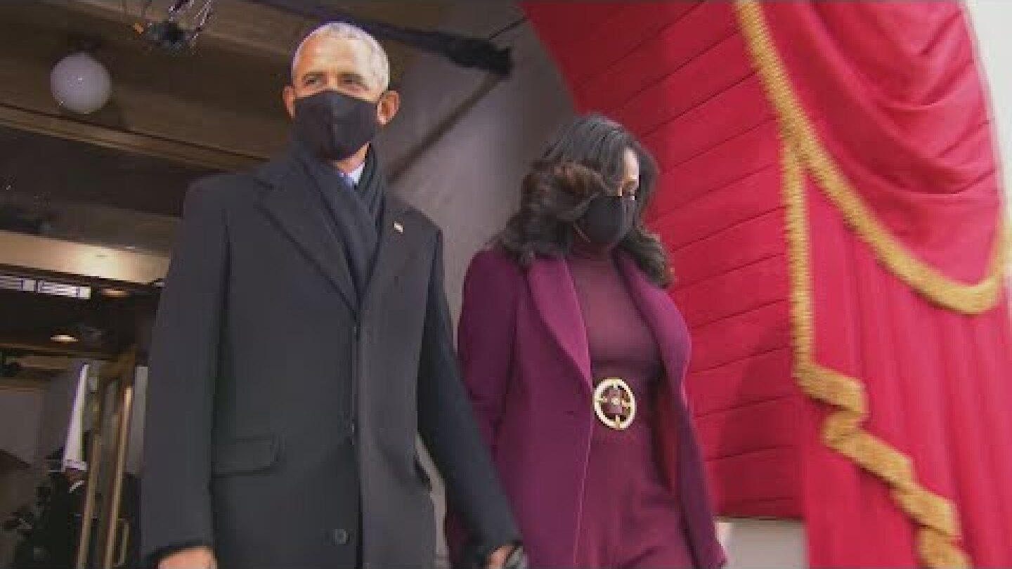 Barack Obama, Michelle Obama arrive at Biden Inauguration
