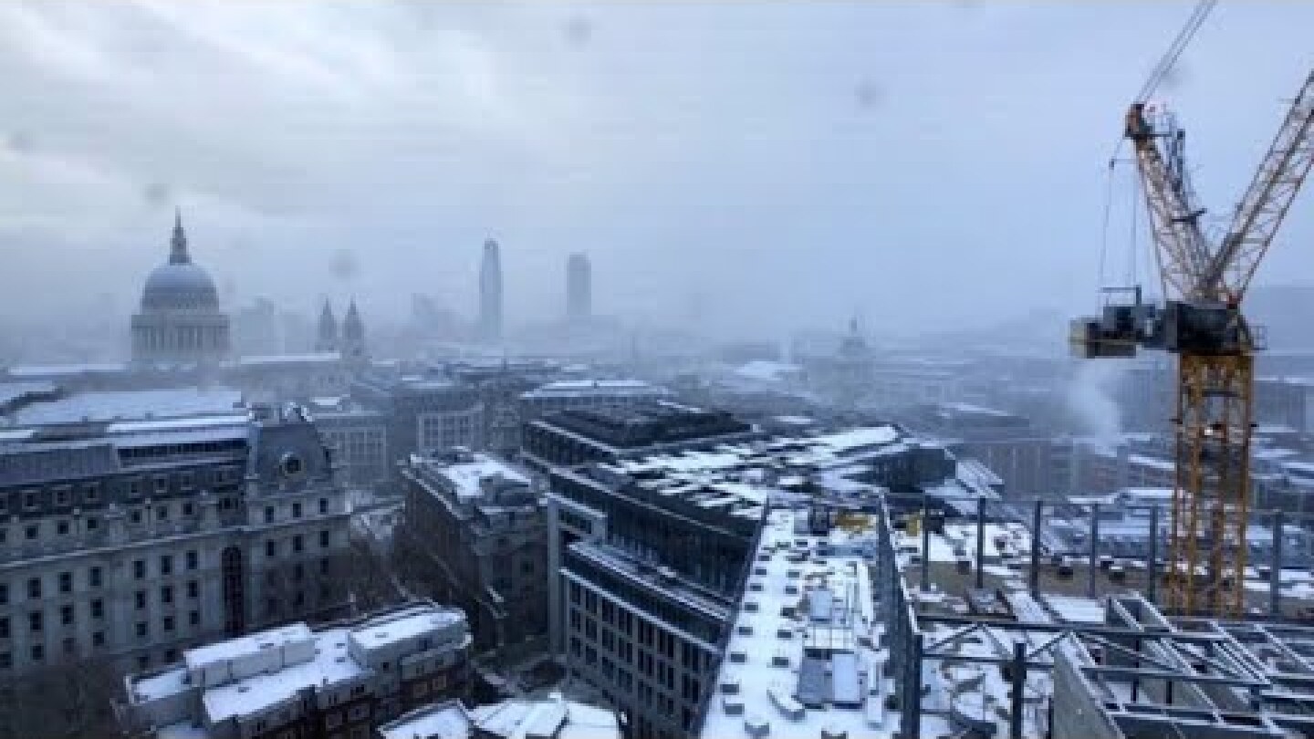 Timelapse: Snow storm swallows up London skyline