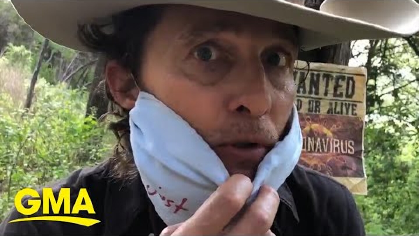 Matthew McConaughey teaches us how to make a face mask l GMA Digital