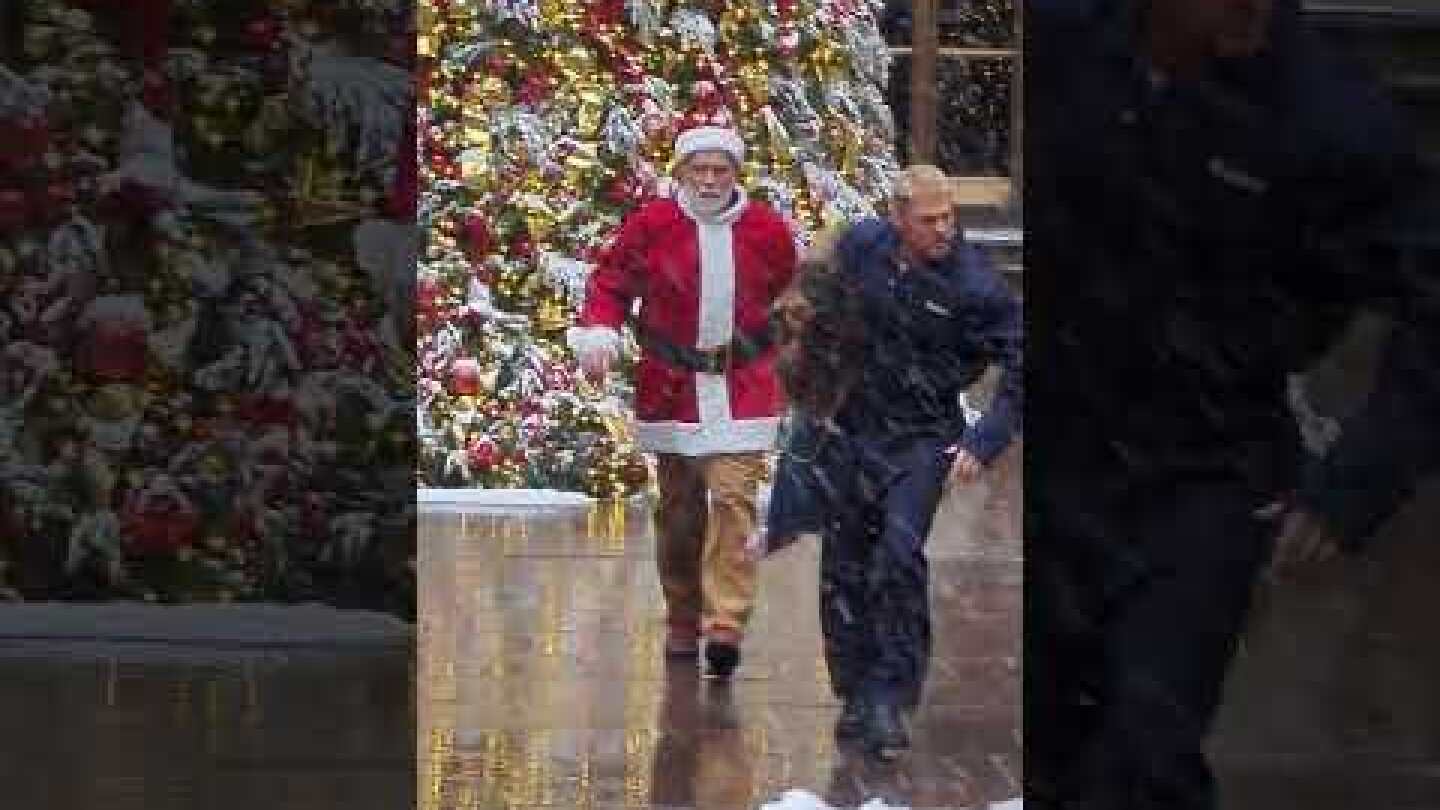 Arnold Schwarzenegger and Alan Ritchson on the set of new feature film "The Man with the bag"