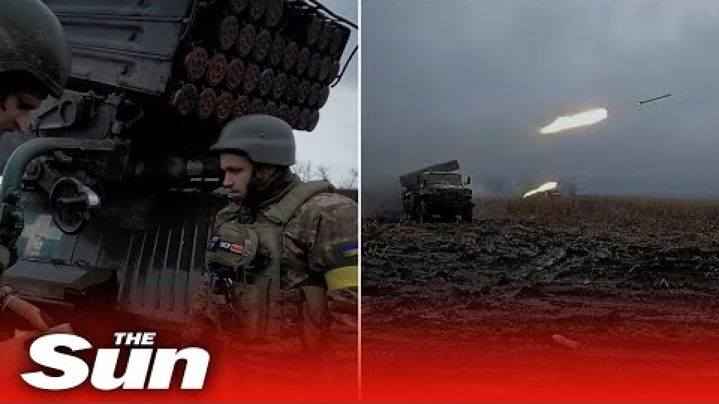Ukrainians fire at Russian troops with BM-21 'Grad' rockets in Bakhmut