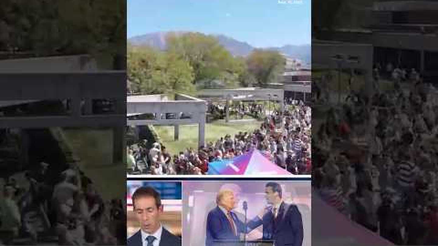 Charlie Kirk shooting: Crowd runs and takes cover amid gunfire