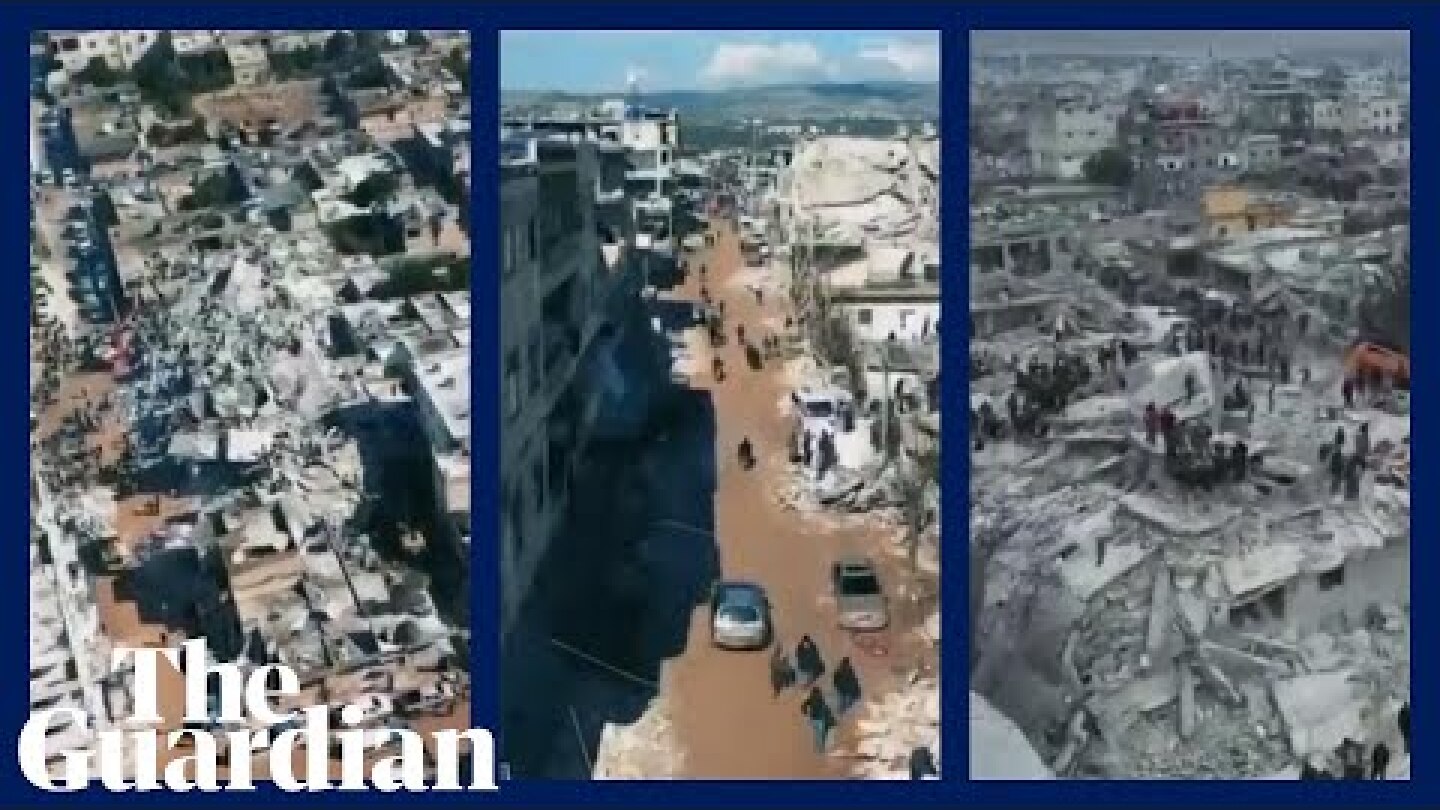 Drone footage shows scale of earthquake destruction in Syria