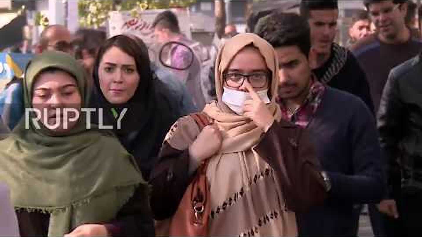 Iran: Tehran residents wear masks on the streets as air pollution skyrockets