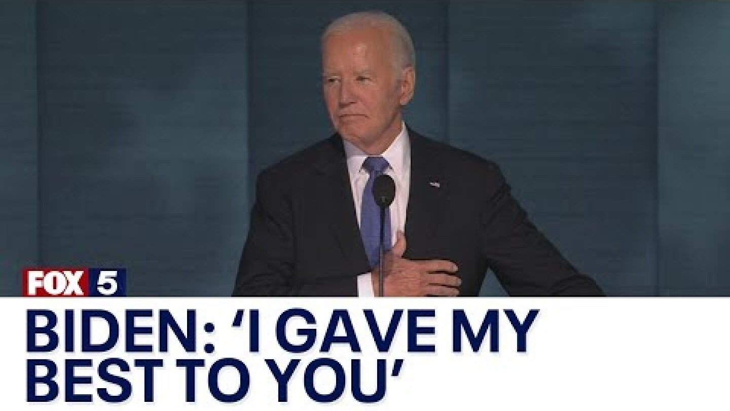 Biden tears up at DNC: 'I've given my heart and soul to our nation' | FOX 5 News