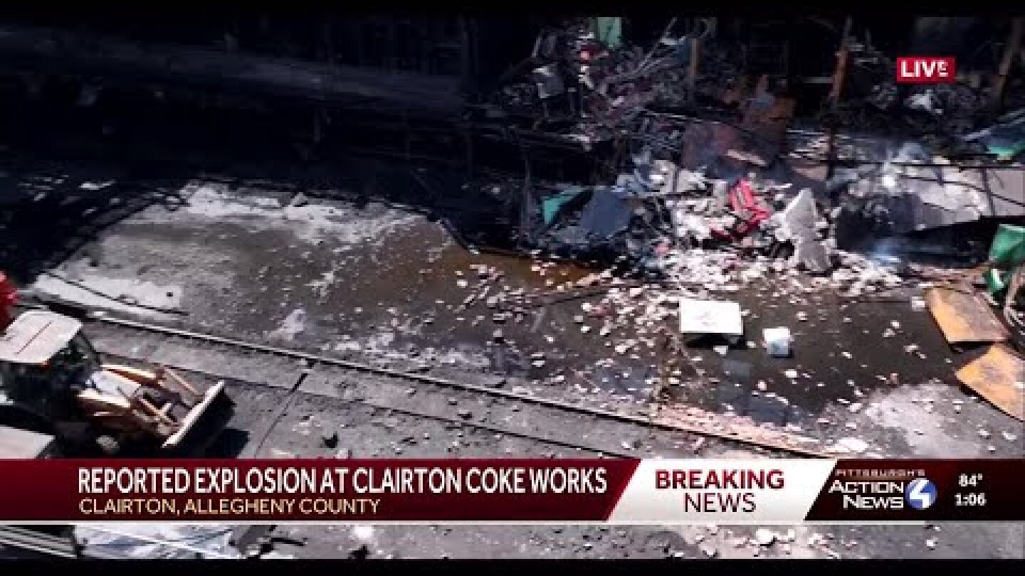 Drone video shows aftermath of explosion at US Steel Clairton Coke Works plant
