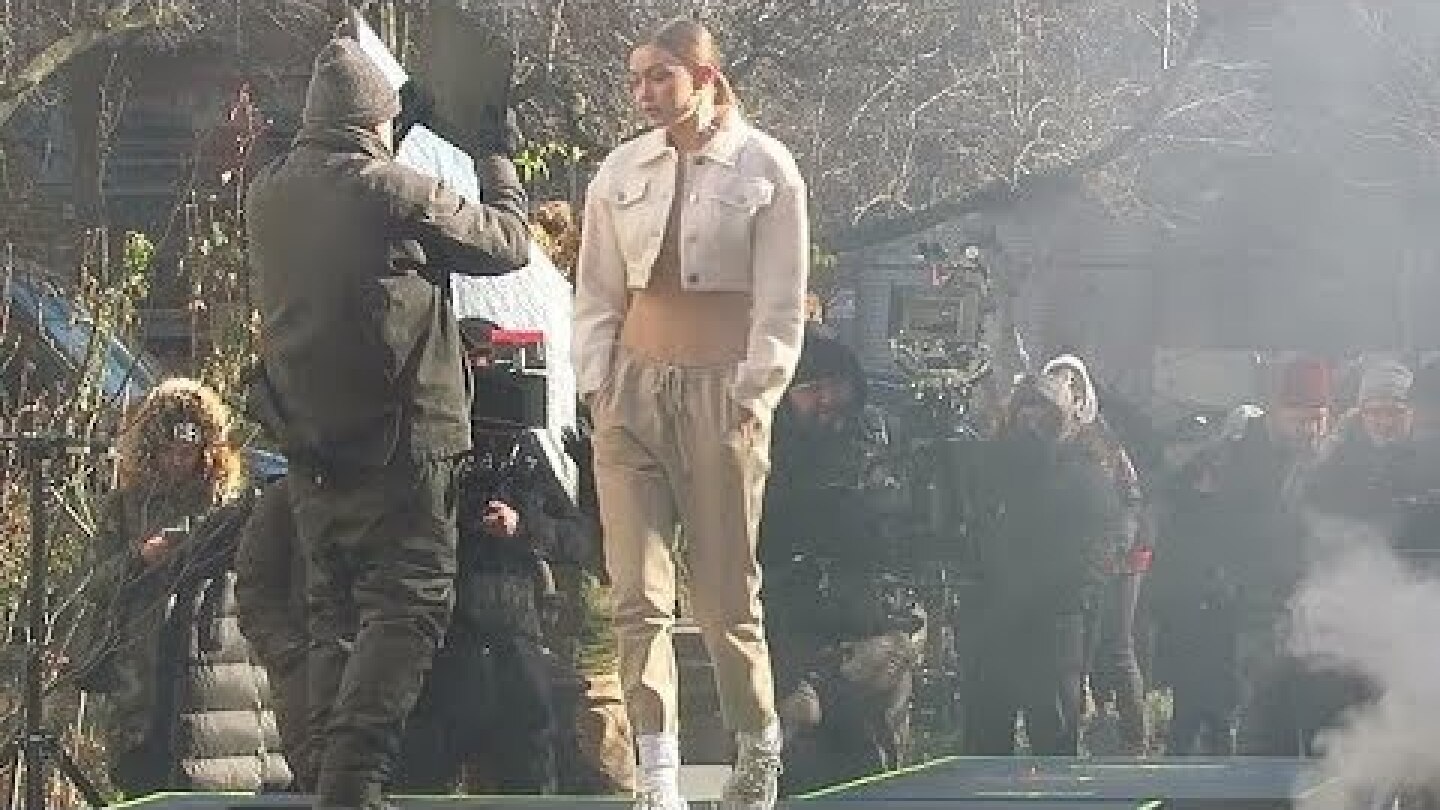 Braving for Beauty! Gigi Hadid does photoshoot in freezing cold