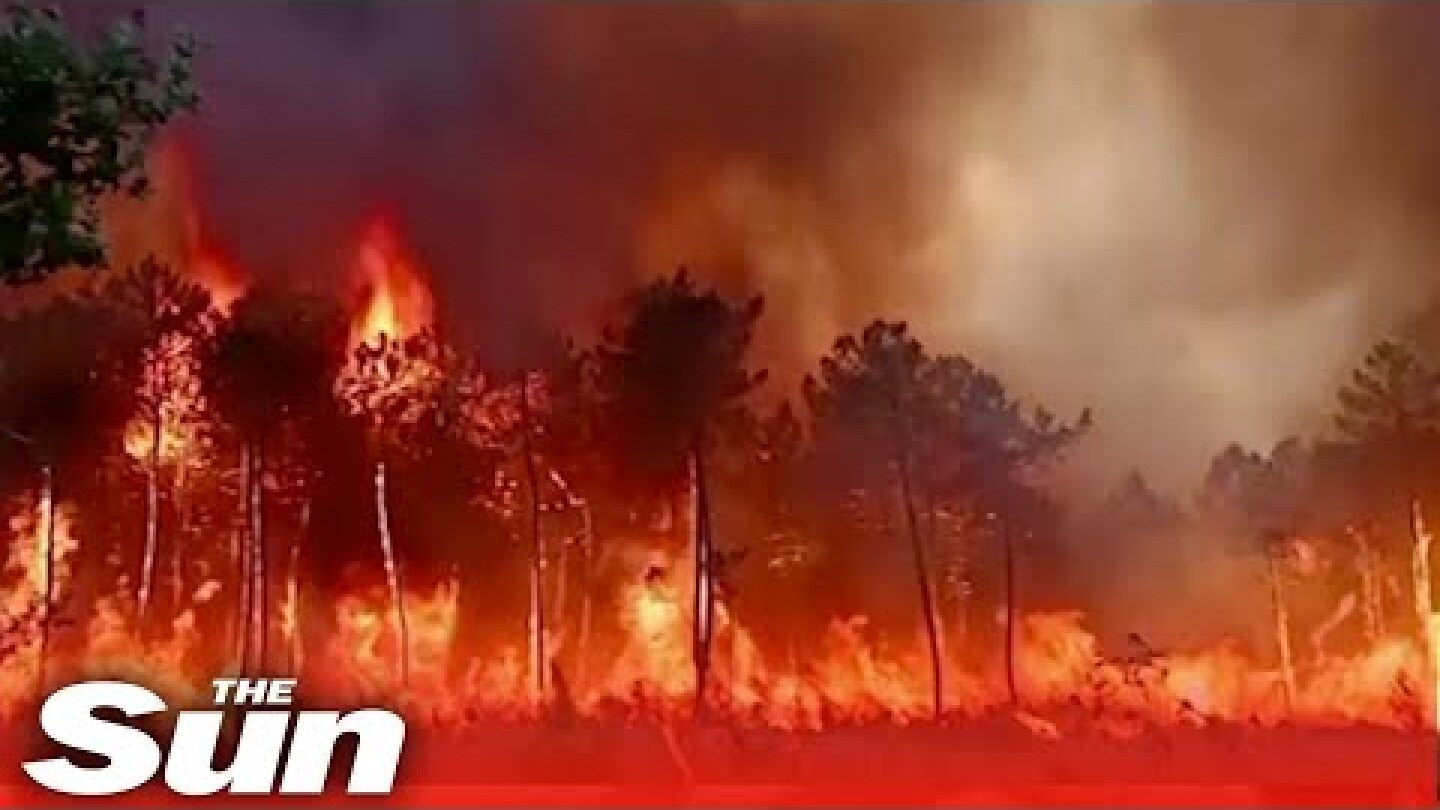 Raging wildfires spread through France and Spain, destroying homes