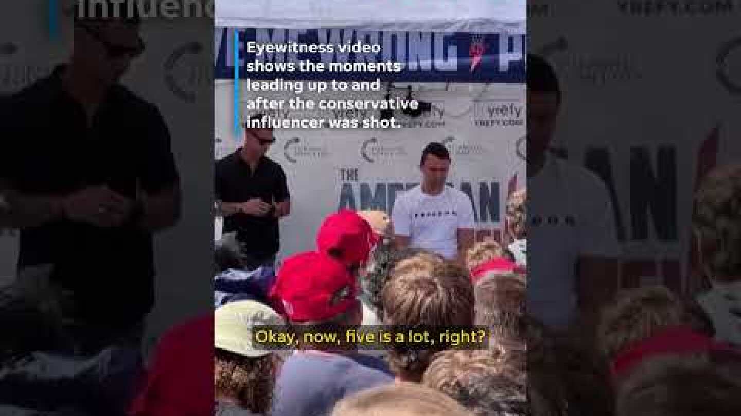 Moment Charlie Kirk is shot during Q&A at Utah Valley University event #Shorts