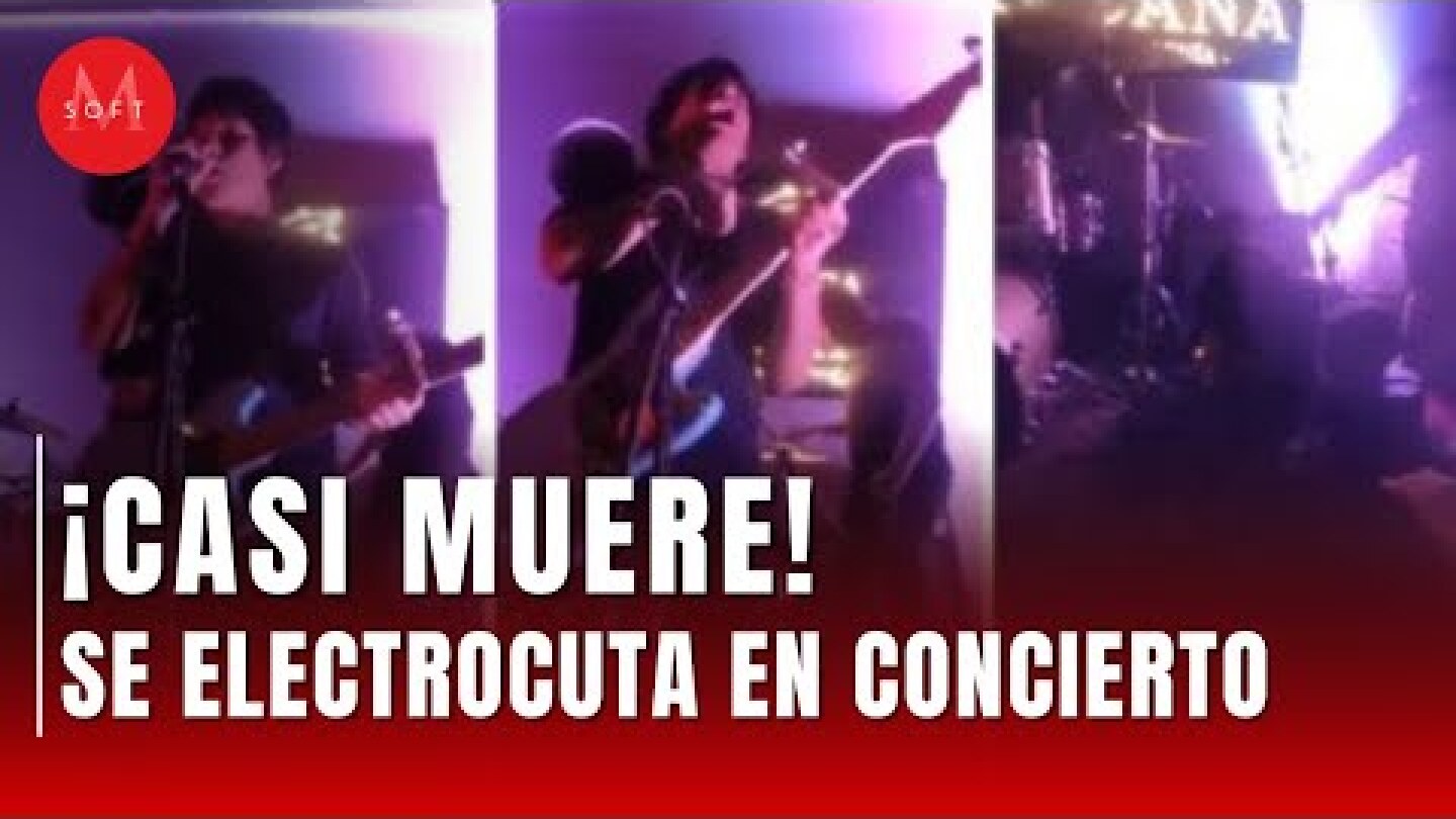 Cantante se ELECTROCUTA con su micrófono en pleno concierto; su compañero lo salvó de morir