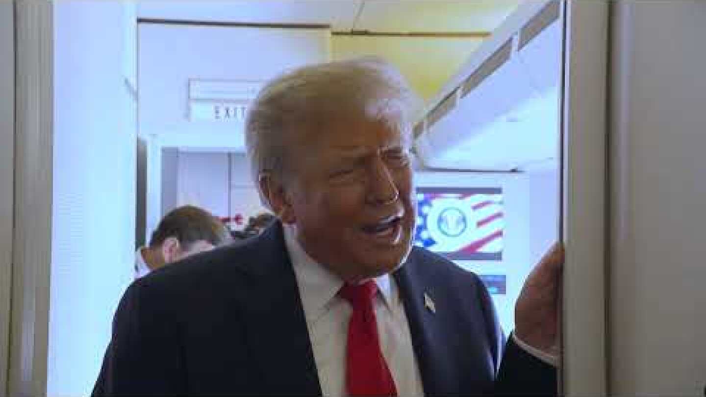 President Trump Gaggles with the Press on Air Force One, Aug. 15, 2025