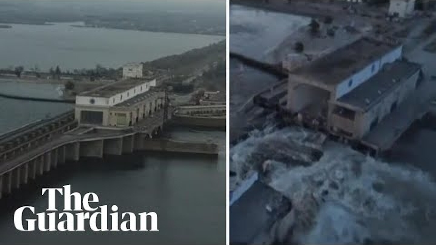 Before and after dam collapse near Ukraine's Kherson