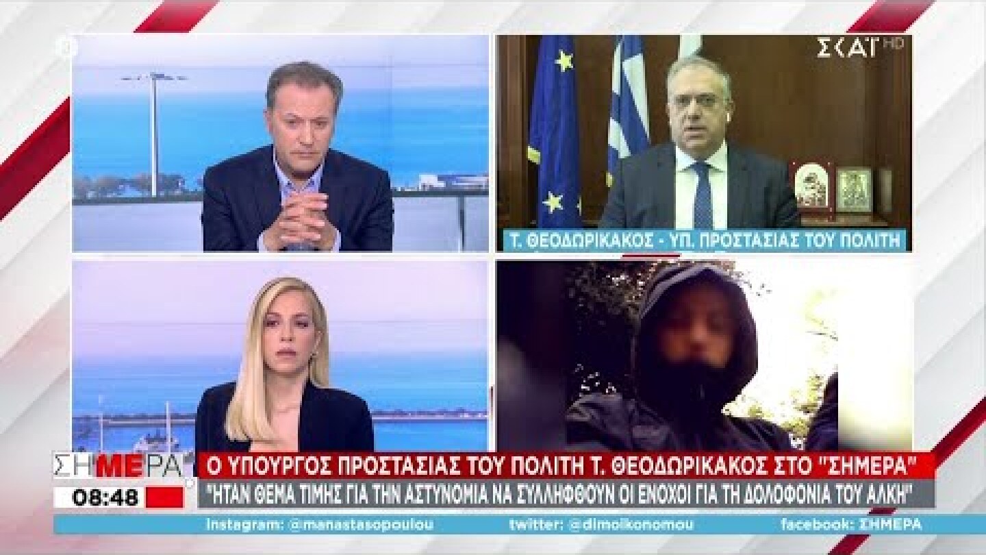 Θεοδωρικάκος σε ΣΚΑΪ: Υπάρχει ένας ακόμα ύποπτος για τη δολοφονία του Άλκη | Σήμερα | 11/02/2022