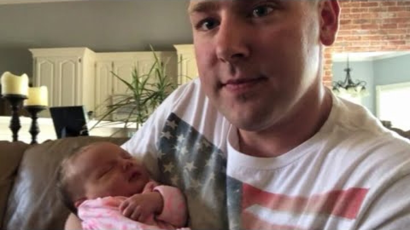 Stranded soldier watches daughter's birth on FaceTime