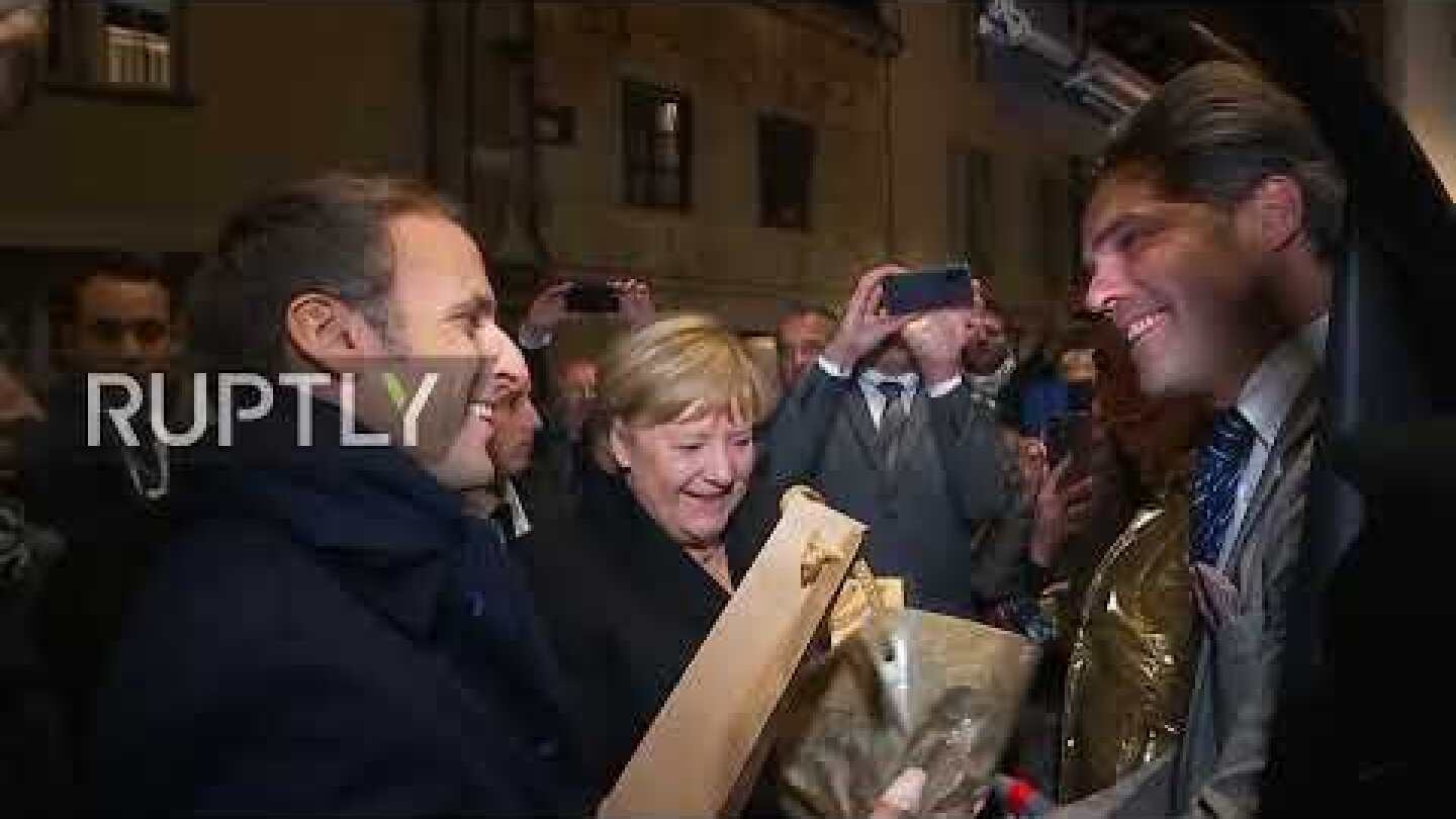 France: Merkel greeted by large crowd in Beaune in final visit with Macron