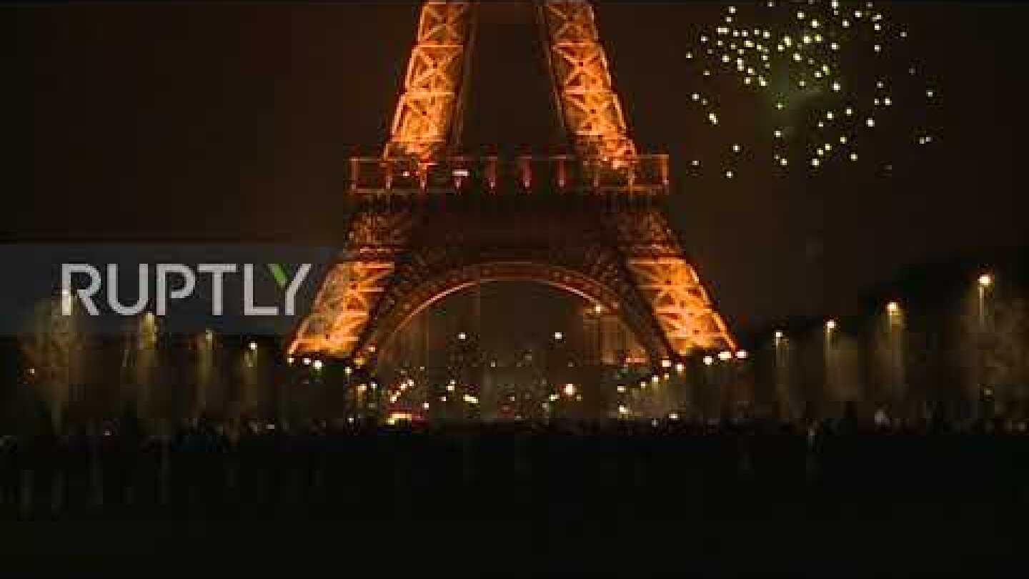 France: Fireworks light up Parisian New Year"s Eve night