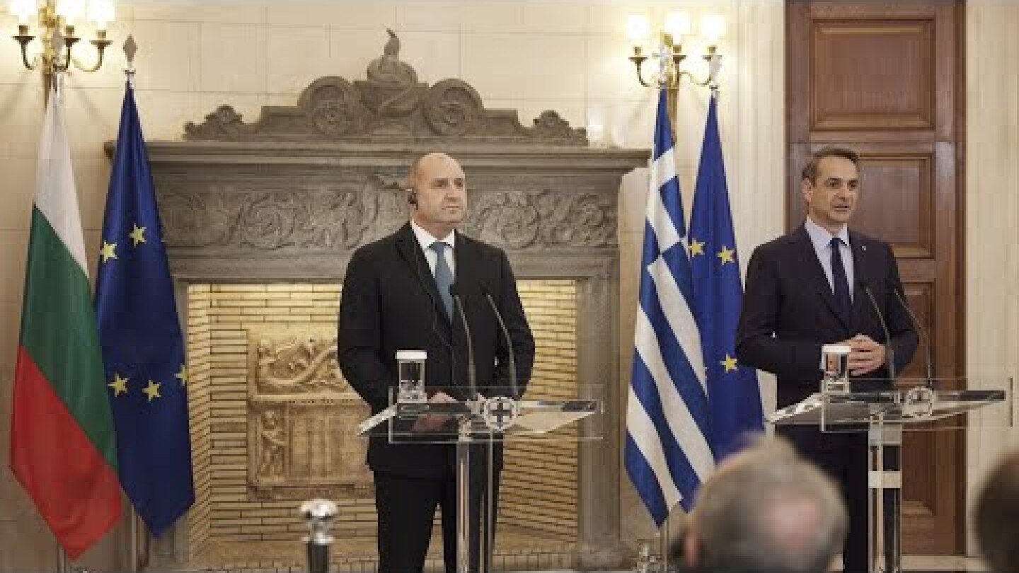 Δηλώσεις Κυριάκου Μητσοτάκη με τον Πρόεδρο της Δημοκρατίας της Βουλγαρίας Rumen Radev
