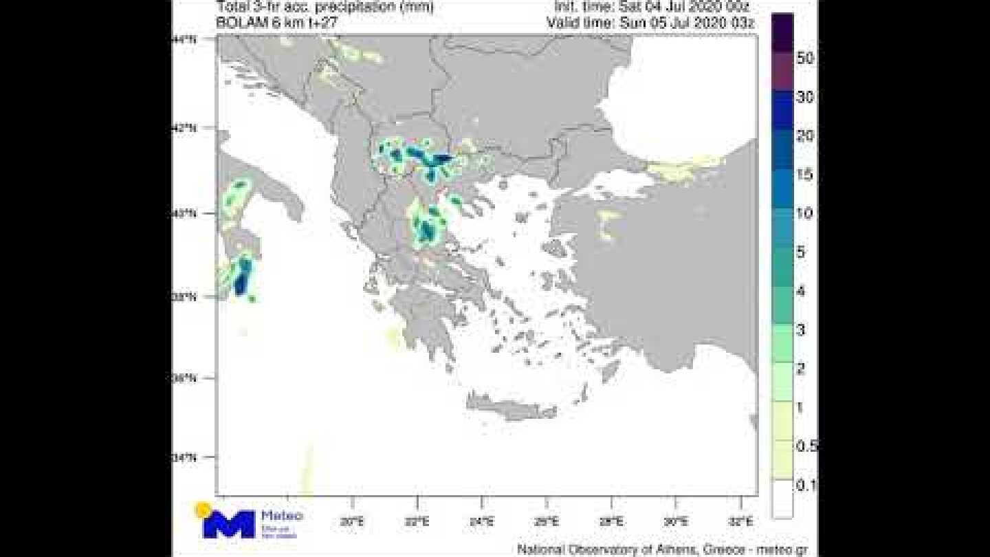 Meteo.gr: 4/7-5/7/2020. Πρόγνωση ολικού υετού
