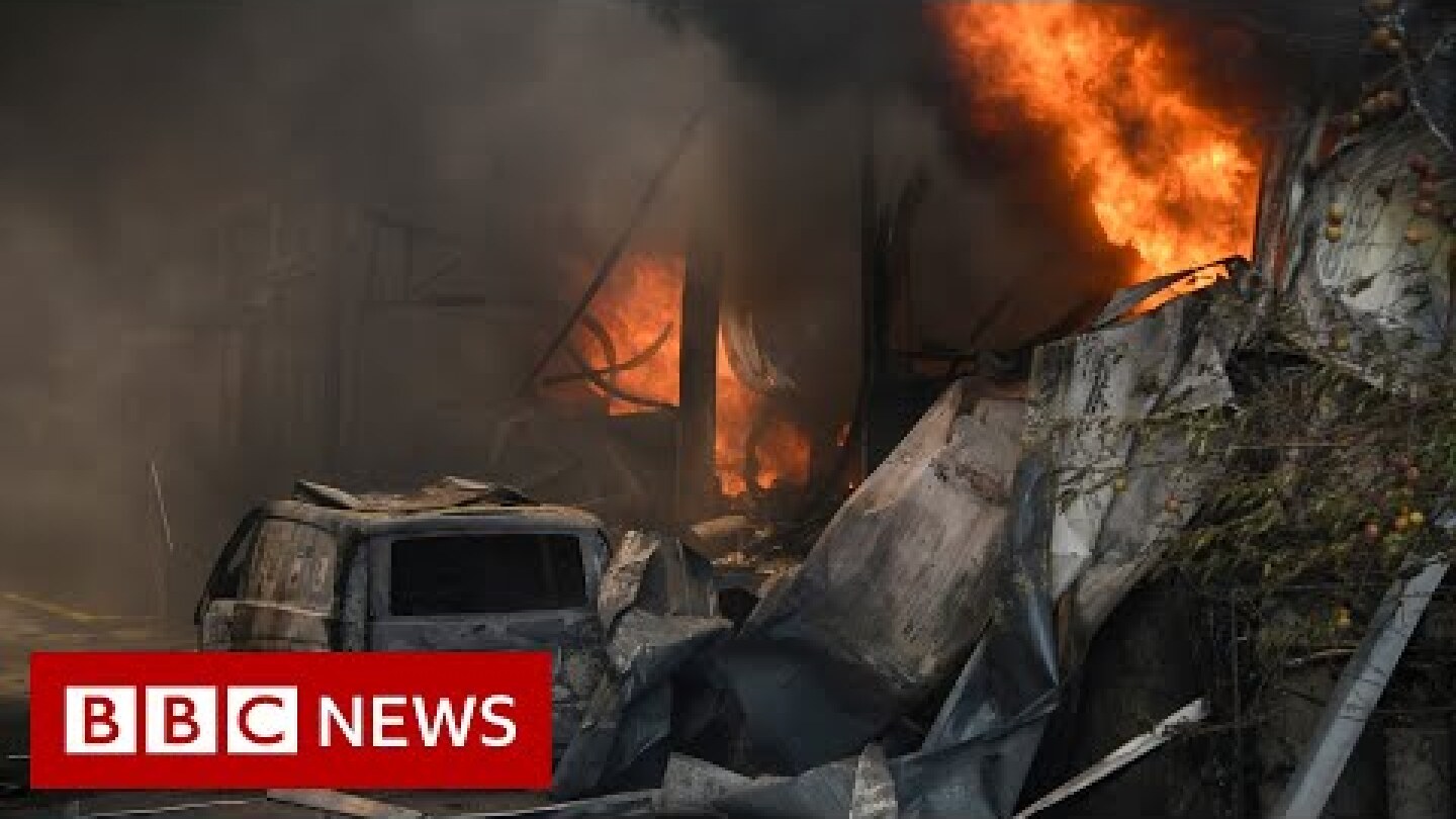 Greece battles wildfires near Athens and on island - BBC News