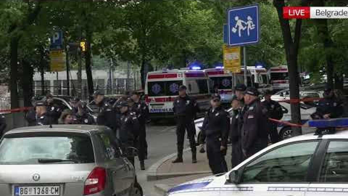 BREAKING: A teenage boy opened fire in a school in the center of Serbia's capital, 8 Children Killed