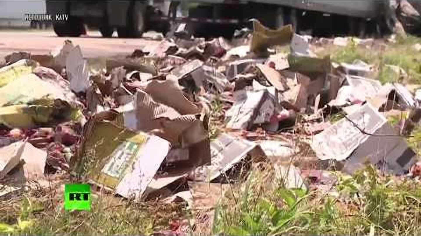Ríos de whisky debido a un accidente de tránsito en EE.UU.