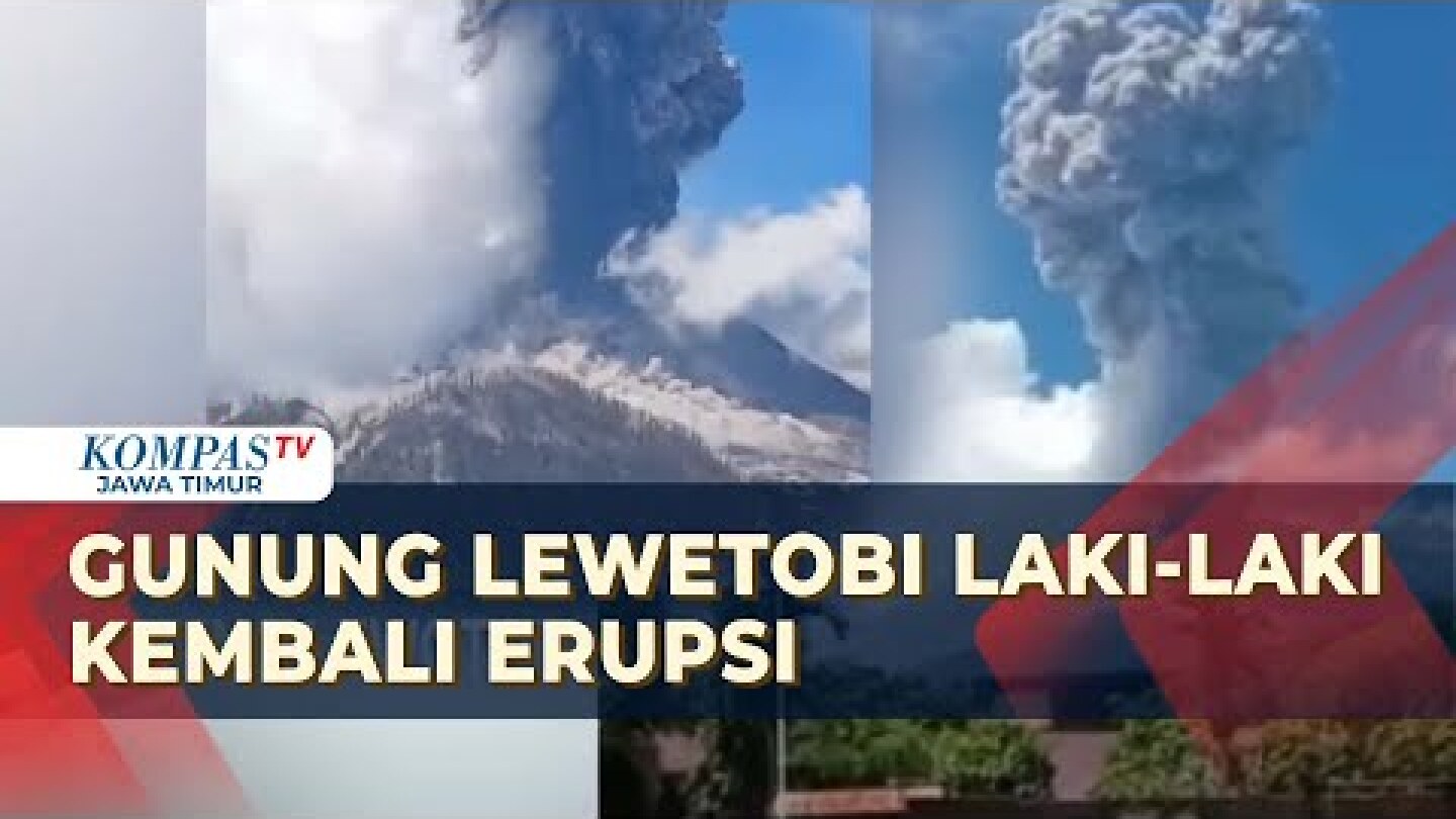 Detik-Detik Erupsi Gunung Lewotobi Laki-Laki, Kolom Abu Capai 4 KM!