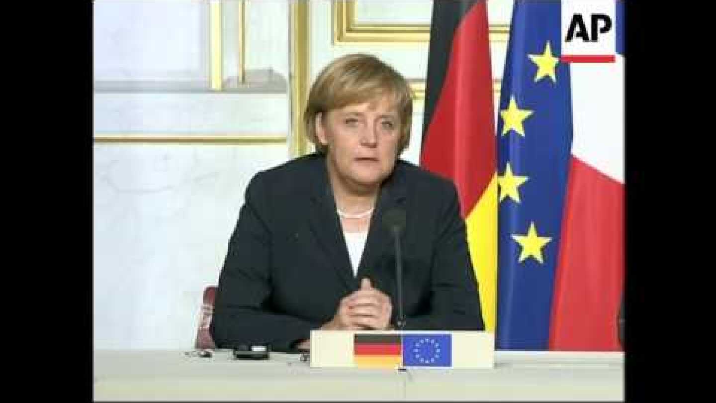 Merkel and Chirac give news conference on MidEast, Iran
