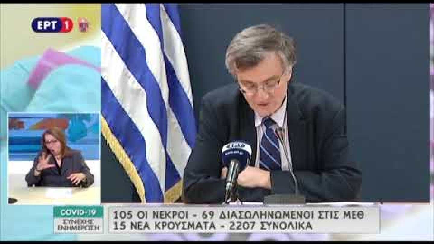 Τσιόδρας: Τρεις νέοι θάνατοι και 15 νέα κρούσματα