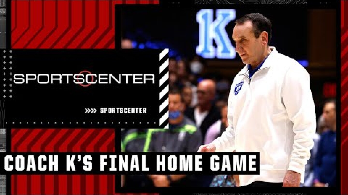 Coach Mike Krzyzewski's final home game draws tears in disappointing loss | SportsCenter