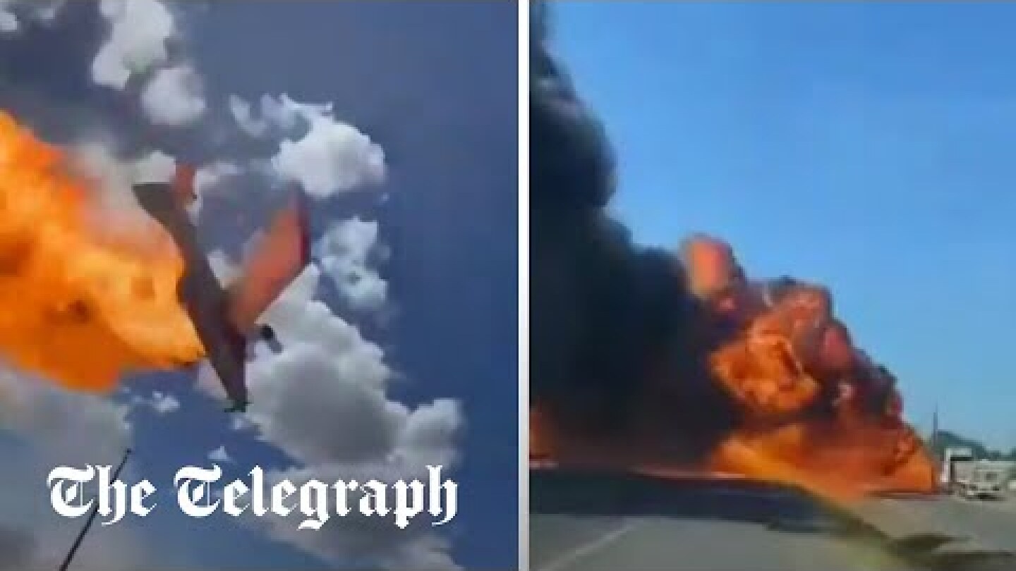 Firefighting plane hits overhead cables and explodes in Chile