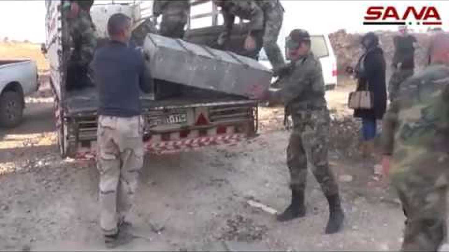 ذخيرة متنوعة من مخلفات الإرهابيين في بلدة نصيب بريف درعا