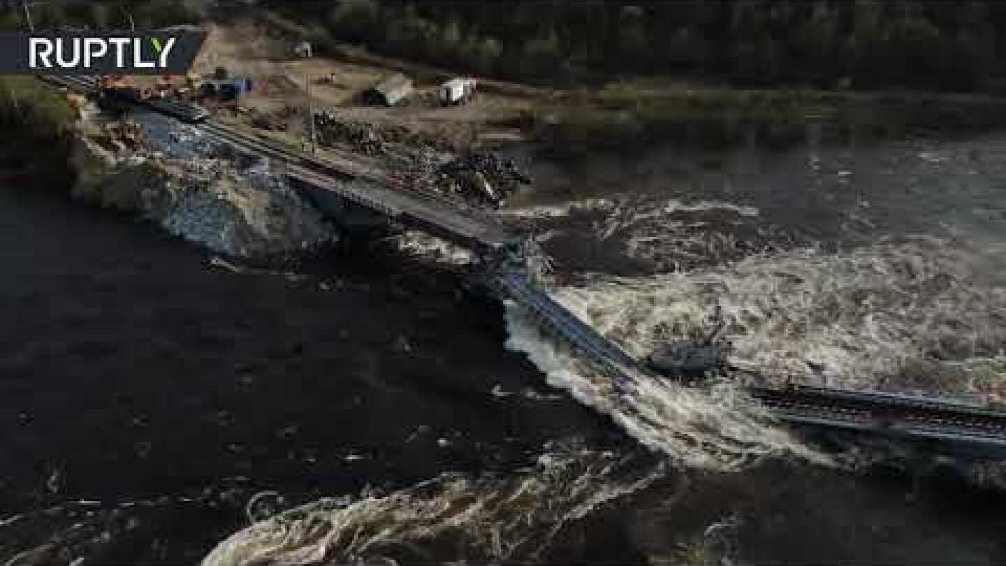 Emergency situation in the Russian region as the railway bridge crashes