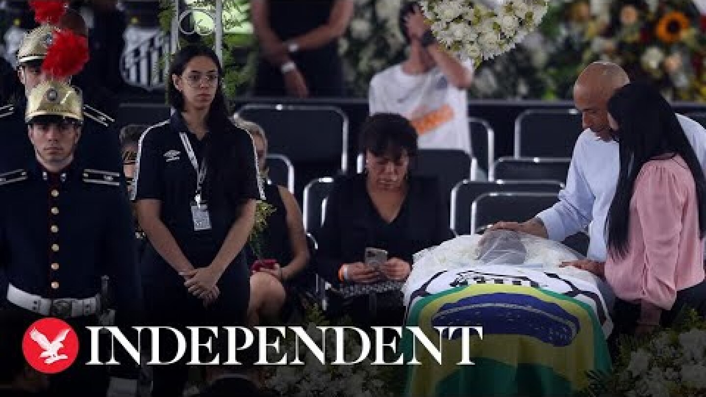 Live: Pele’s coffin leaves Santos stadium as thousands pay tribute to football legend