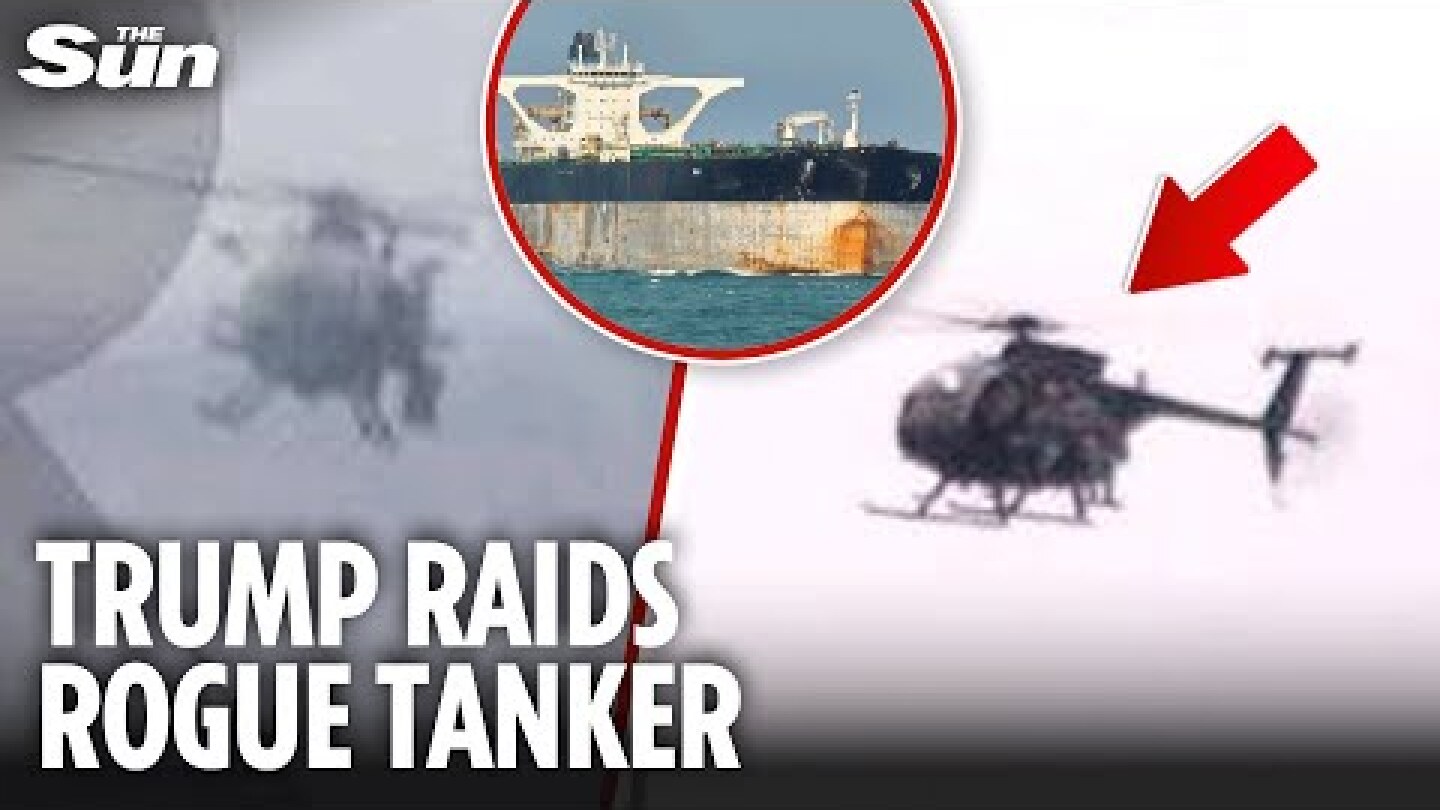Trump RAIDS shadow fleet tanker near UK risking showdown with Russian ships and sub guarding vessel