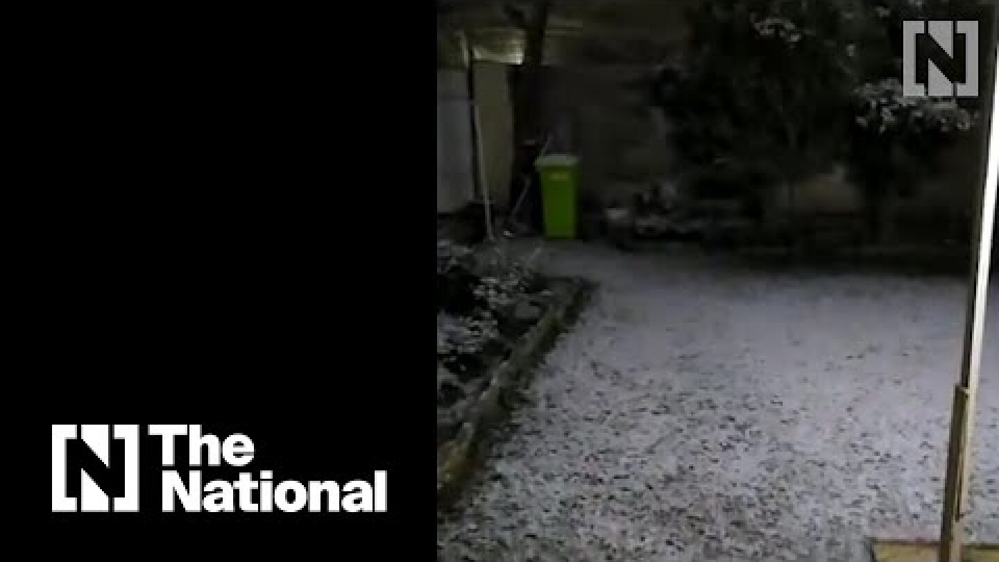 Baghdad gets a rare snow day