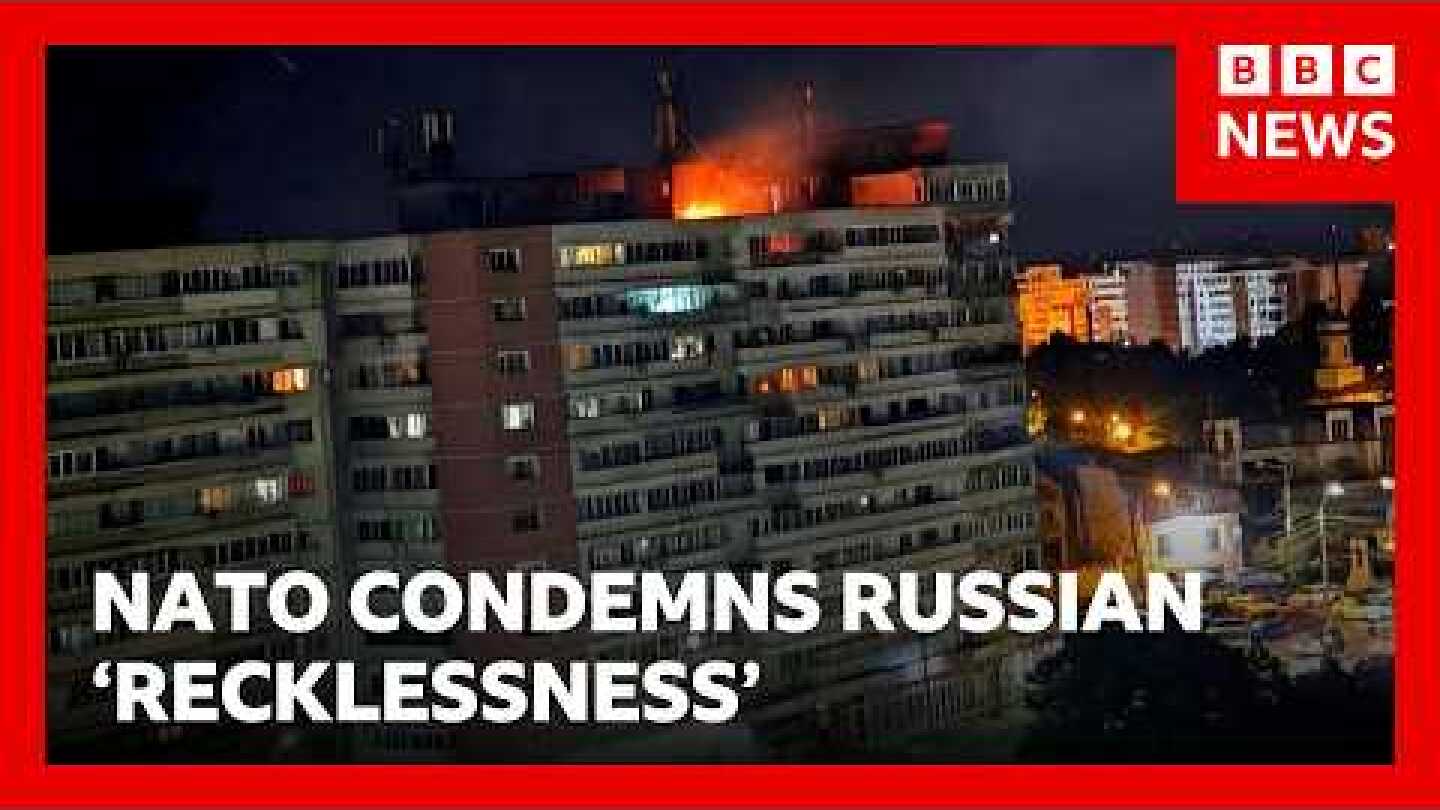 Russian drone hits Romanian apartment block | BBC News