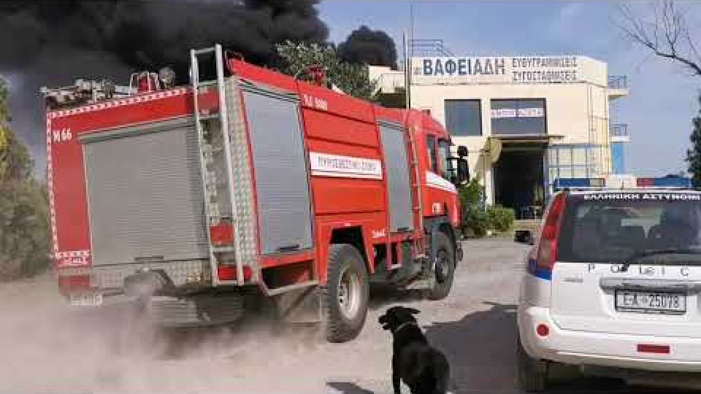 Μεγάλη φωτιά στη Θεσσαλονίκη - Επιχείρηση κατάσβεσης - GRTimes.gr