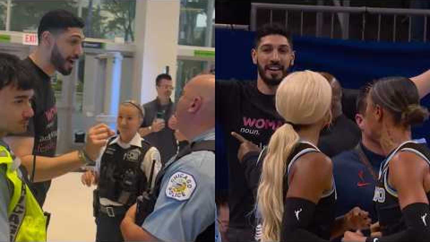 Enes Kanter talking to security after ejected from WNBA game "I'm supporting women"