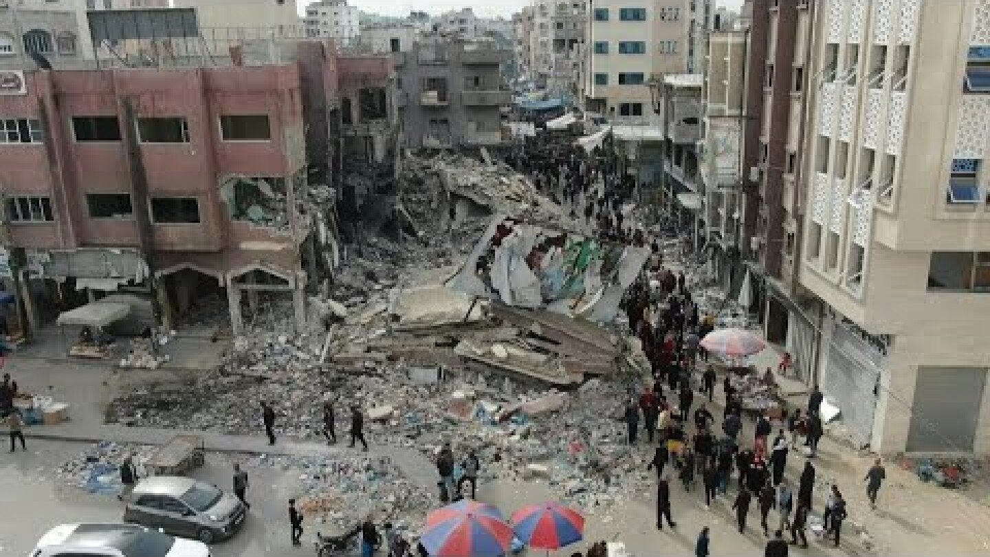 Drone images show daily life in Khan Yunis, southern Gaza Strip | AFP