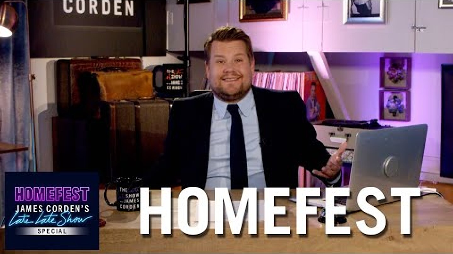 James Corden Kicks Off #HomeFest from His Garage