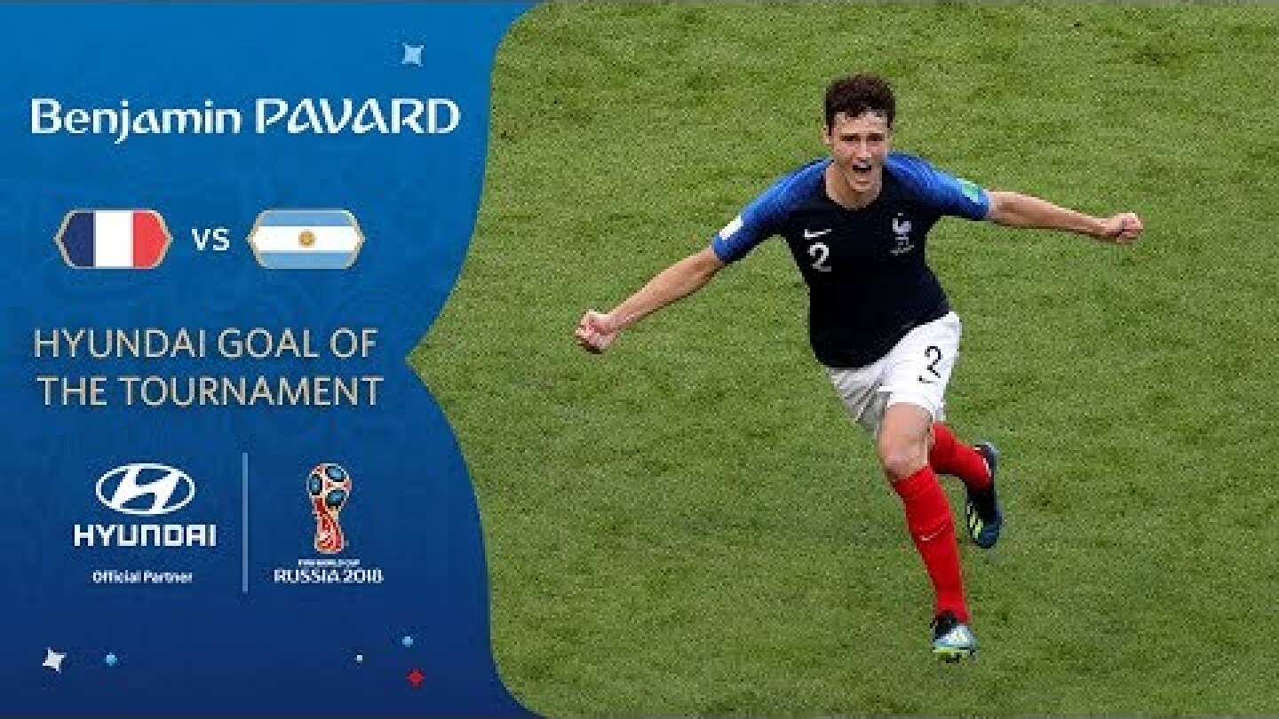 Benjamin PAVARD goal vs Argentina | 2018 FIFA World Cup | Hyundai Goal of the Tournament **WINNER**