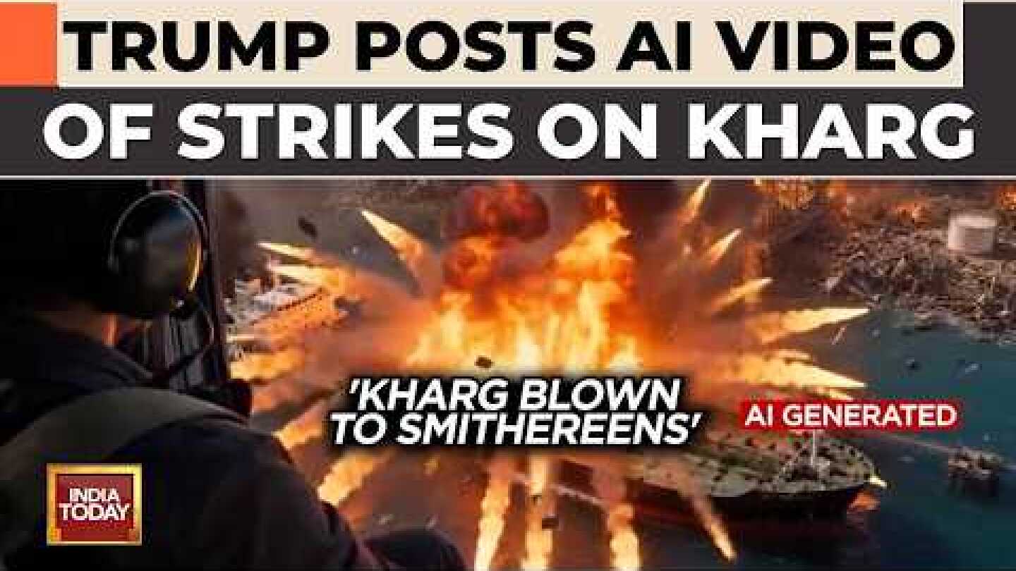 Kharg Blown To Smithereens: Donald Trump Posts AI Video On Strikes On Kharg Island | US-Iran War