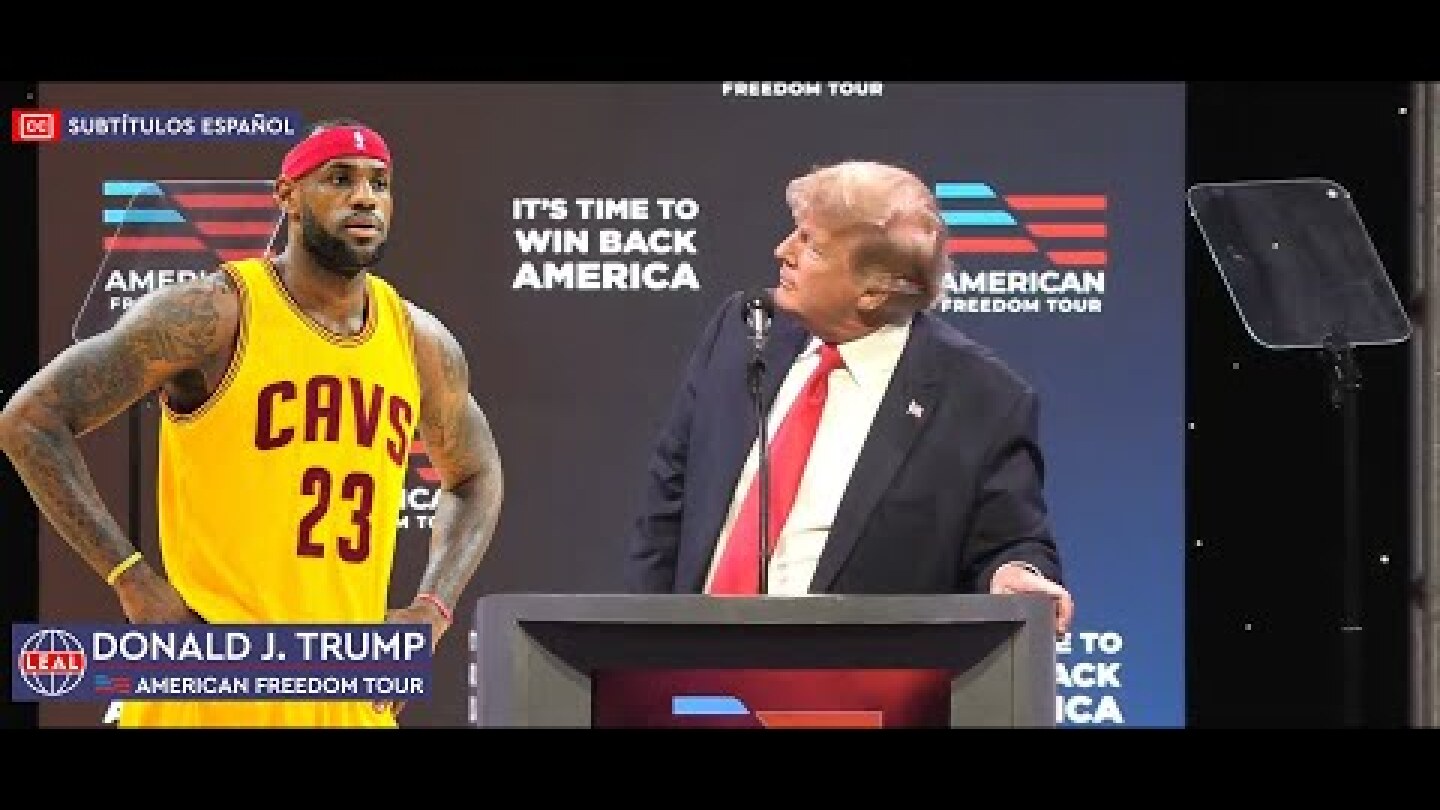 🇺🇸 Donald Trump ridiculiza al progre LeBron James en American Freedom Tour 2022 [CC Español]